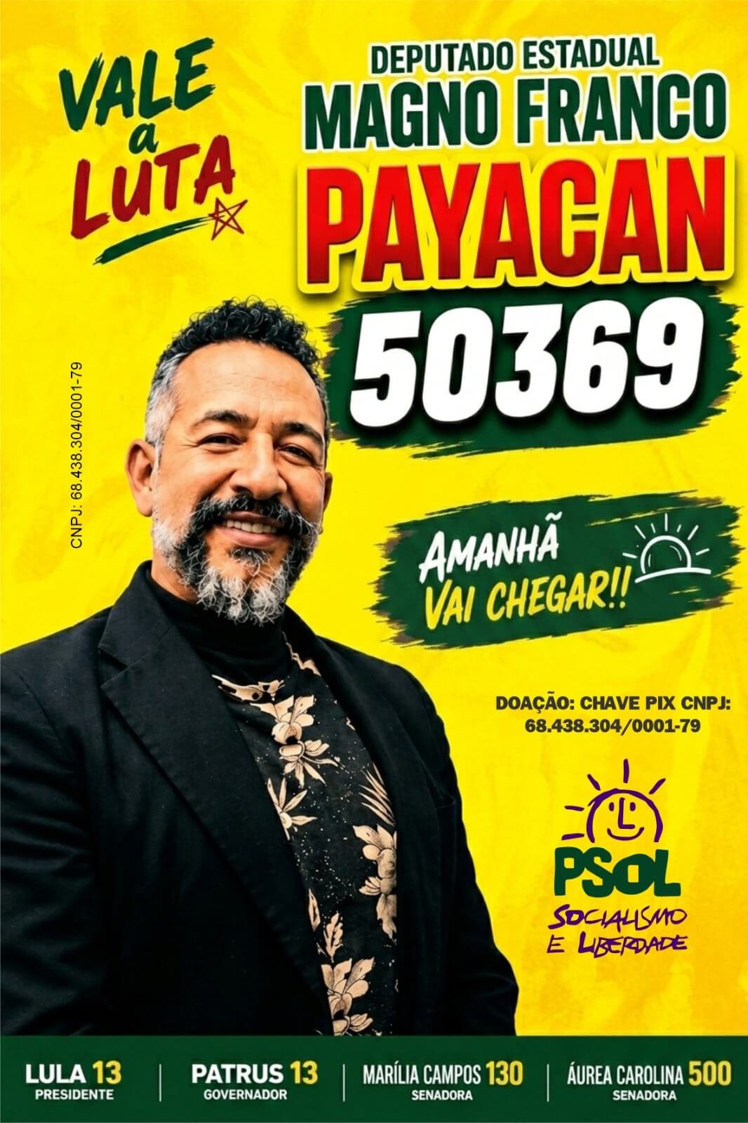 Magno Franco Payacan em ato de campanha
